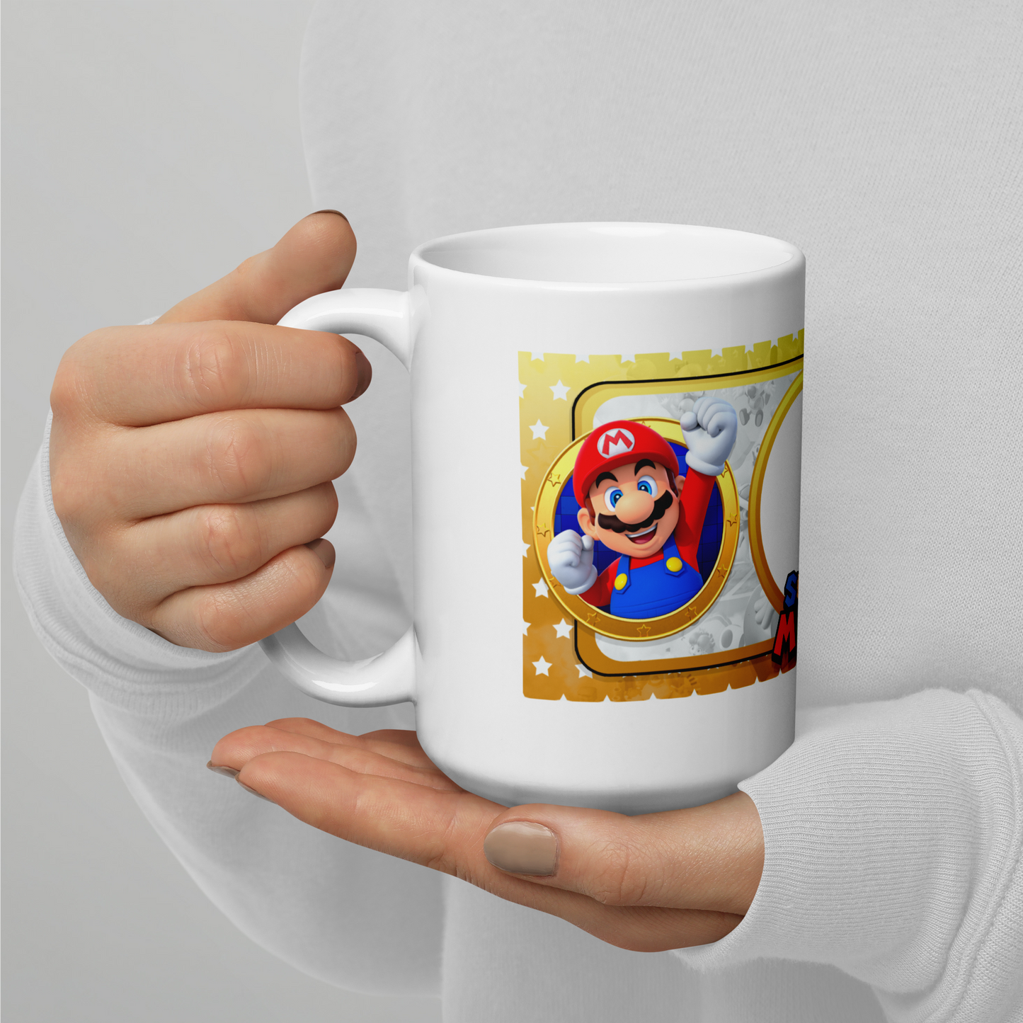 White glossy mug