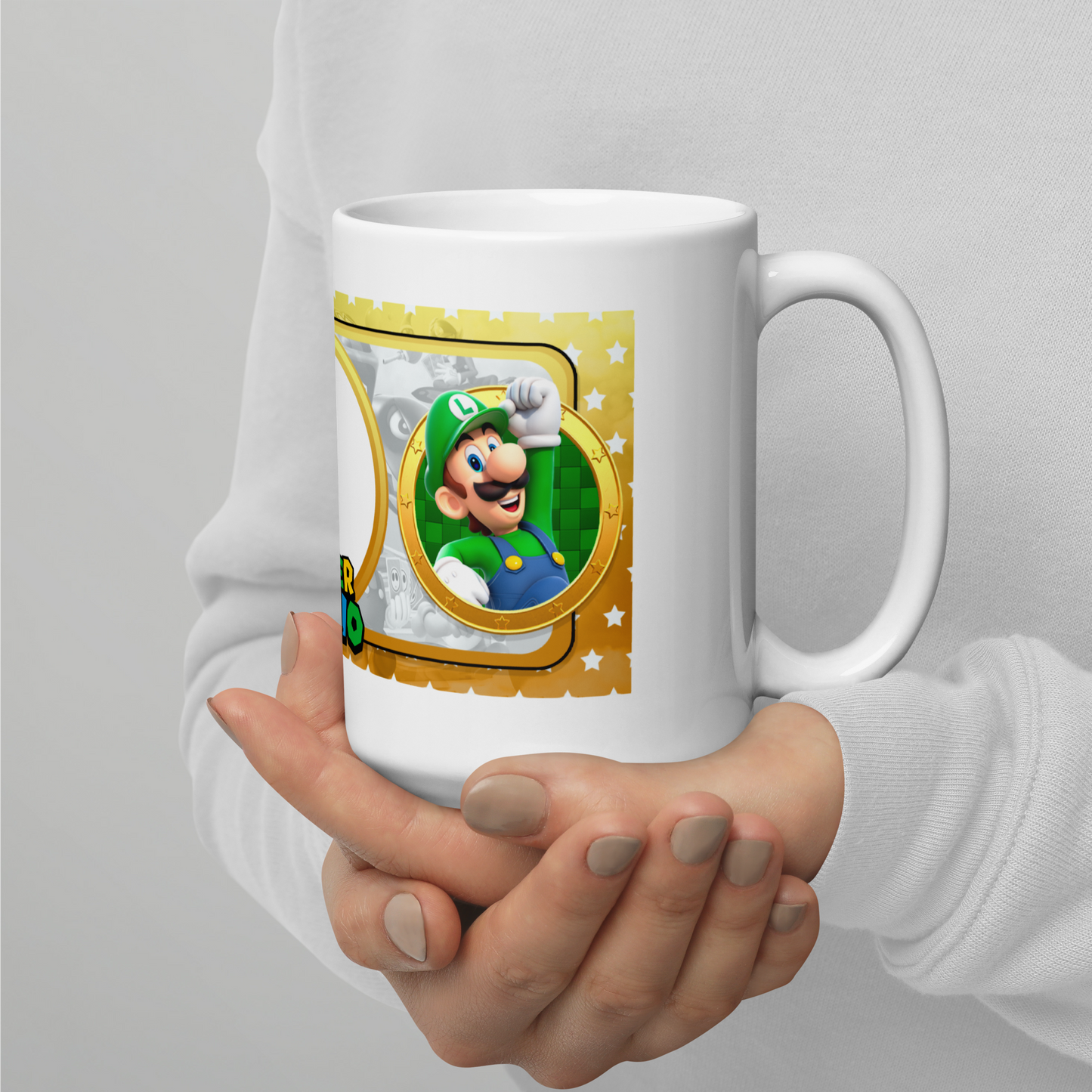 White glossy mug